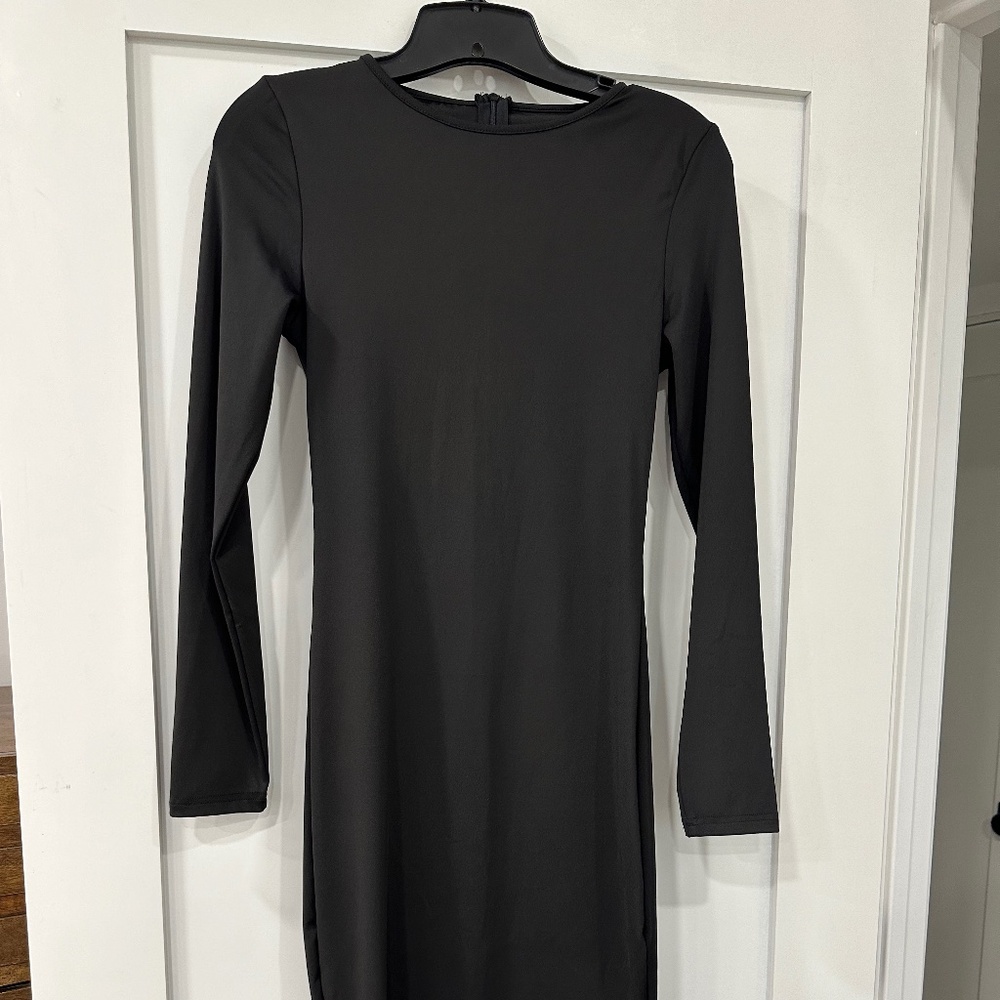 Sexy Black Bodycon Midi Dress